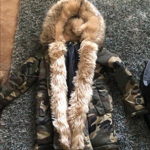 Small Camouflage Parka With Fur